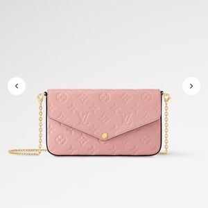 Louis Vuitton Pochette Félicie Empreinte Pink + Inserts (Authentic)